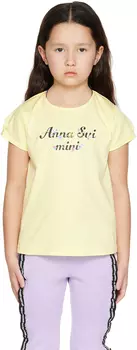 Детская желтая футболка с принтом ANNA SUI MINI