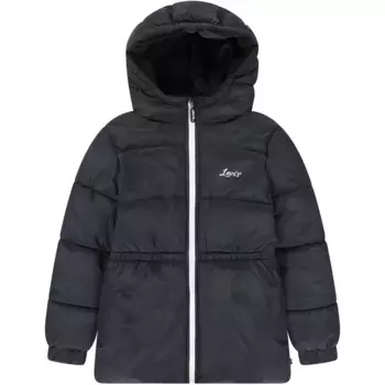 Детская зимняя куртка Levi's «LVG THIGH LENGTH PUFFER», с капюшоном, для ДЕВОЧЕК Levi'S Kids, цвет caviar
