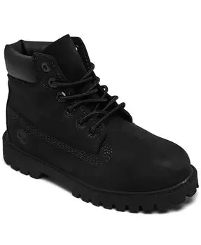 Детские 6-дюймовые водонепроницаемые ботинки премиум-класса от Finish Line Timberland, черный