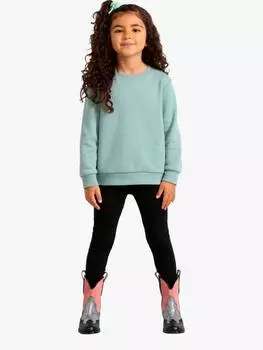 Детские эластичные леггинсы из органического хлопка с кисточкой Lindex, черный