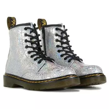 Детские армейские ботинки 1460 Little Kid Dr. Martens, серебряный