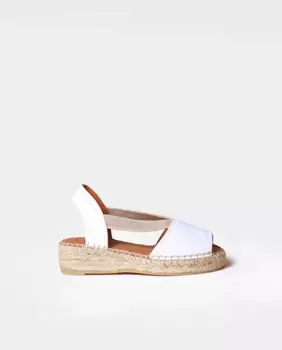 Детские эспадрильи из гладкой, эластичной кожи Toni Pons, белый