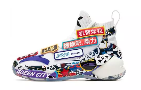 Детские баскетбольные кроссовки GS High-top черные/белые Anta Kids