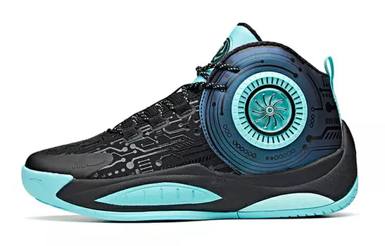 Детские баскетбольные кроссовки GS High-top Black/Pool Blue Anta Kids
