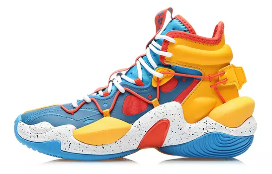 Детские баскетбольные кроссовки GS High-top Blue/Yellow Lining Young