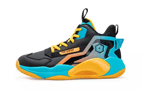 Детские баскетбольные кроссовки GS High-top черные/желтые Xtep