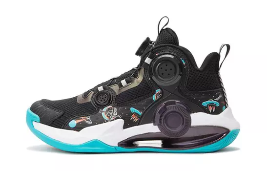 Детские баскетбольные кроссовки GS High-top черные/синие Xtep