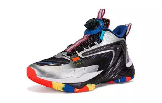 Детские баскетбольные кроссовки GS High-top черные/фиолетовые Xtep, фиолетовый