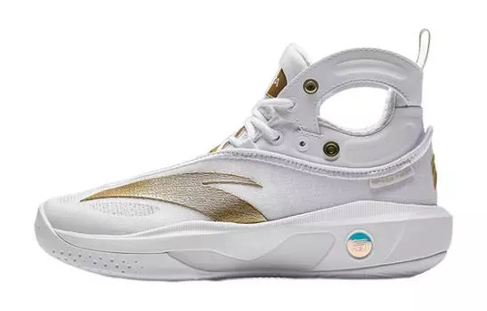 Детские баскетбольные кроссовки GS High-top White/Gold Anta Kids