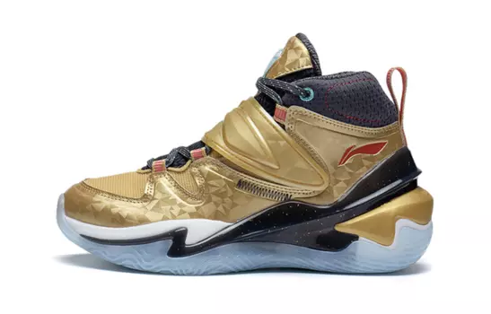 Детские баскетбольные кроссовки GS High-top Gold/black Lining Young