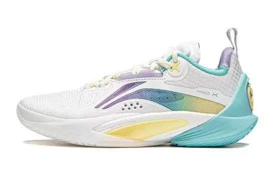 Детские баскетбольные кроссовки GS High-top белые/фиолетовые Lining Young, фиолетовый