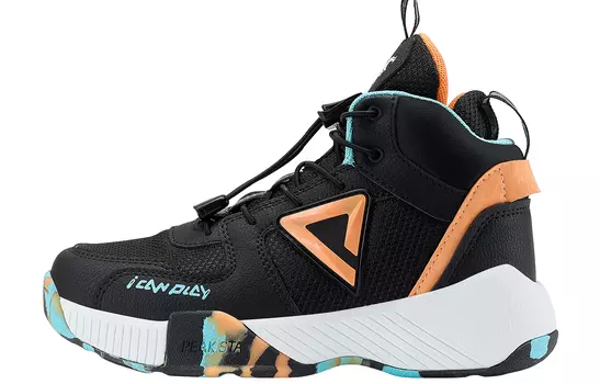 Детские баскетбольные кроссовки GS High-top Orange Peak, черный/оранжевый