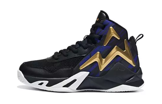 Детские баскетбольные кроссовки GS High-top Black/Gold Qiaodan