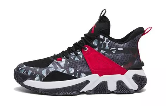 Детские баскетбольные кроссовки GS Low-top Синие/Белые Anta Kids, черный/красный