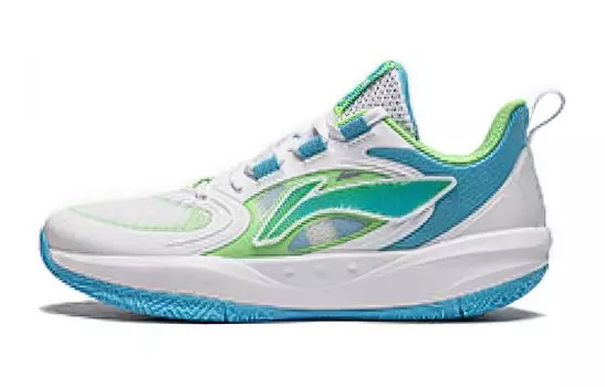 Детские баскетбольные кроссовки GS Low-top белые/синие Lining Young, белый/синий