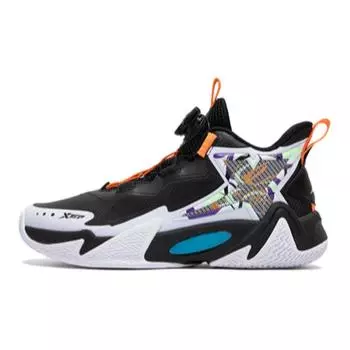 Детские баскетбольные кроссовки GS Low-top черные/белые/оранжевые Xtep, черный/белый/оранжевый