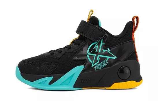 Детские баскетбольные кроссовки GS Low-top черные/зеленые Xtep, черный/зеленый