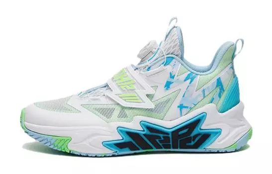 Детские баскетбольные кроссовки GS Low-top белые/синие/зеленые Anta Kids
