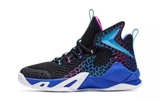 Детские баскетбольные кроссовки GS Low-top черные/синие Qiaodan