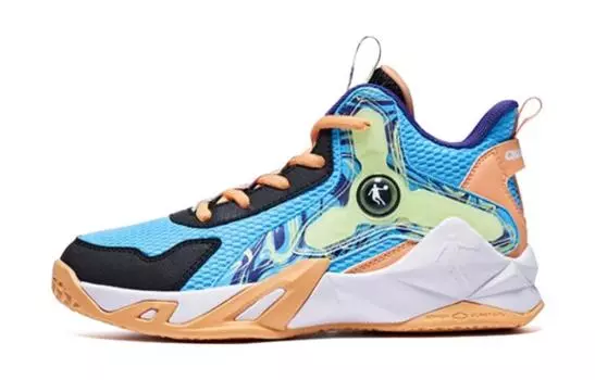 Детские баскетбольные кроссовки GS Low-top желтые/синие Qiaodan