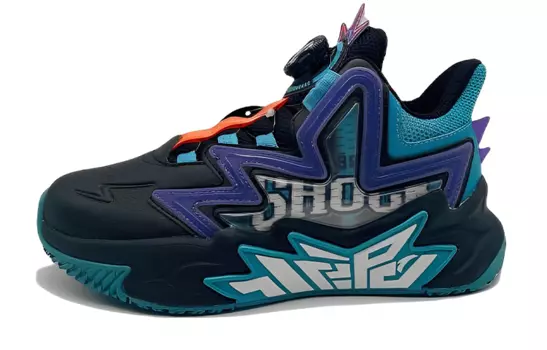 Детские баскетбольные кроссовки GS Mid-top черные/синие/фиолетовые Anta Kids