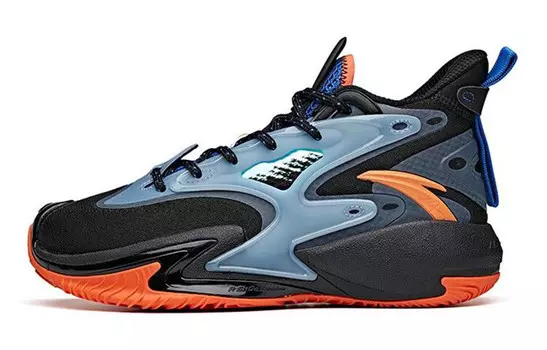 Детские баскетбольные кроссовки GS Mid-top черные/синие/оранжевые Anta Kids