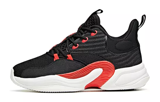 Детские баскетбольные кроссовки GS Mid-top черные/флуоресцентные лазерно-красные Anta Kids