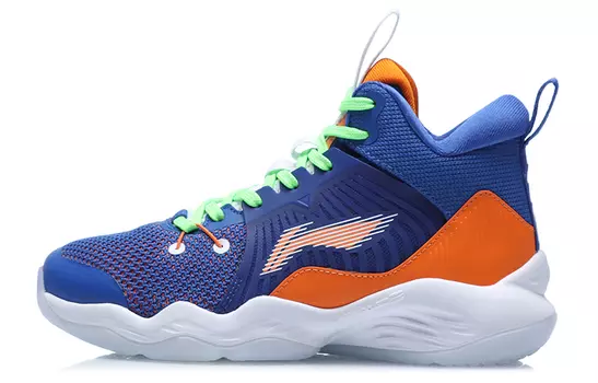 Детские баскетбольные кроссовки GS Mid-top Blue/Orange Lining Young
