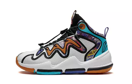 Детские баскетбольные кроссовки GS Mid-top Standard Белые/черные/оранжевые Lining Young