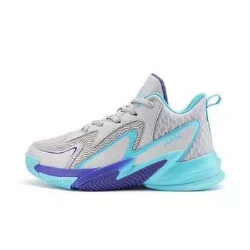 Детские баскетбольные кроссовки GS Mid-top светло-голубые Peak, светло-серый