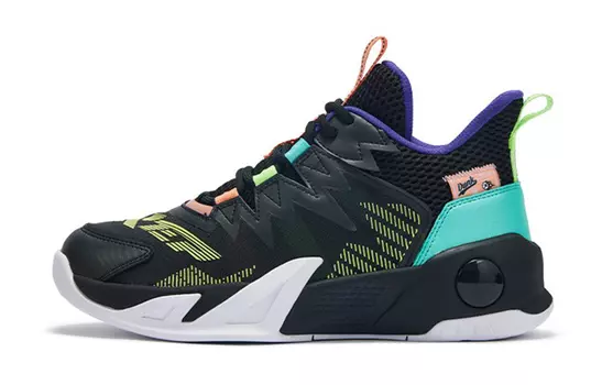 Детские баскетбольные кроссовки GS Mid-top черные/синие/белые Xtep