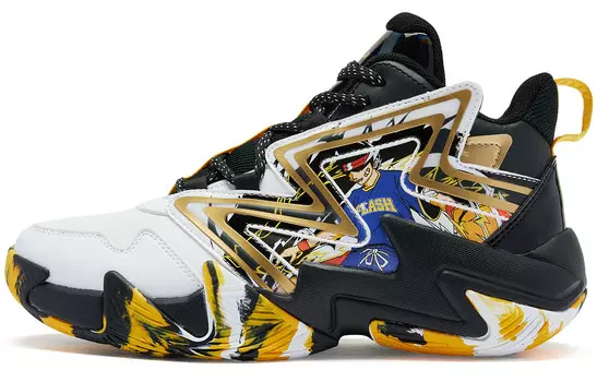 Детские баскетбольные кроссовки GS Mid-top Black/ White Qiaodan, черный