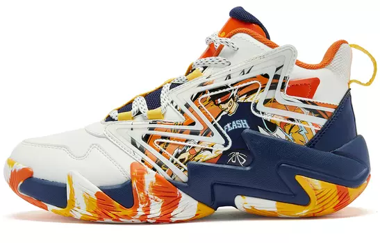 Детские баскетбольные кроссовки GS Mid-top Ivory Calm Blue Qiaodan, синий