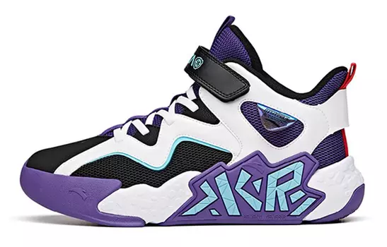 Детские баскетбольные кроссовки GS Mid-top черные/белые/фиолетовые Anta Kids