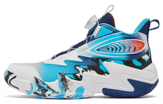 Детские баскетбольные кроссовки GS Mid-top белые/синие Qiaodan, белый