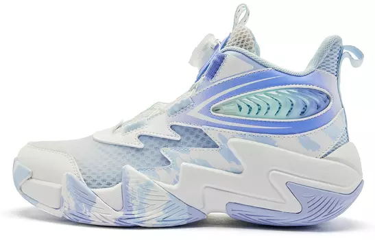 Детские баскетбольные кроссовки GS Mid-top White / Phantom Blue Qiaodan, белый