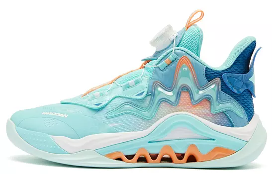 Детские баскетбольные кроссовки GS Mid-top Lake Blue/island Blue Qiaodan, голубой