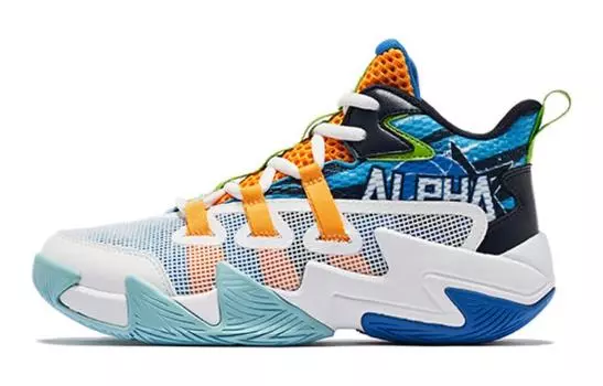 Детские баскетбольные кроссовки GS Mid-top Blue/Orange Qiaodan