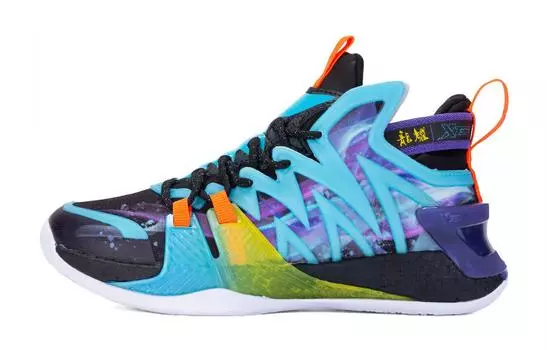 Детские баскетбольные кроссовки GS Mid-top черные/синие/фиолетовые Xtep