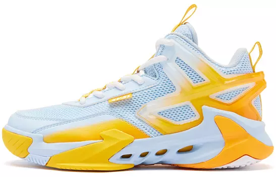Детские баскетбольные кроссовки GS Mid-top Glacier Blue/egg Yolk Qiaodan, голубой