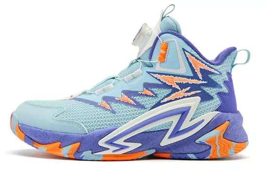 Детские баскетбольные кроссовки GS Mid-top Crescent Blue/Fantasy Purple Qiaodan, голубой