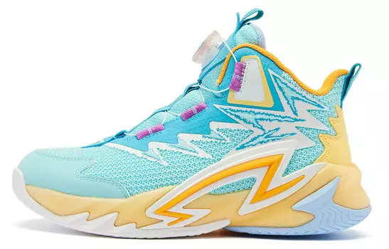 Детские баскетбольные кроссовки GS Mid-top Flying Blue/Sky Island Blue Qiaodan, голубой