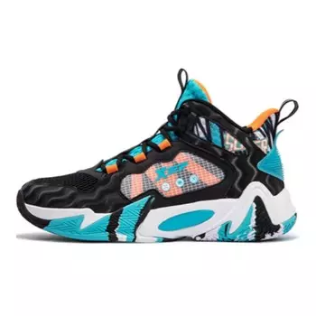 Детские баскетбольные кроссовки GS Mid-top Blue Xtep, черный/синий