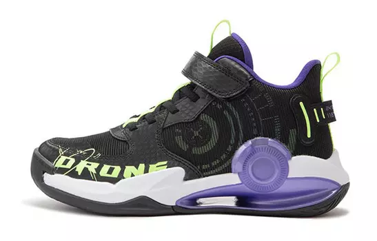 Детские баскетбольные кроссовки GS Mid-top черные/фиолетовые Xtep