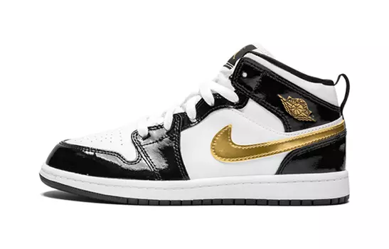 Кроссовки Jordan 1 Mid Patent SE PS Black Gold
