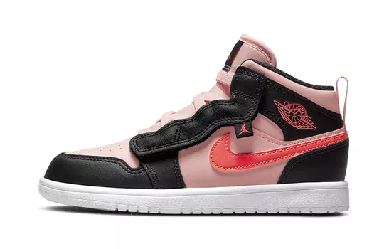 Кроссовки Air Jordan 1 Mid Black Pink Crimson