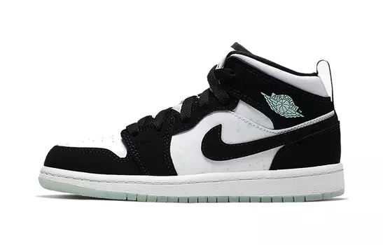 Кроссовки Jordan 1 Mid White Black Teal Tint PS