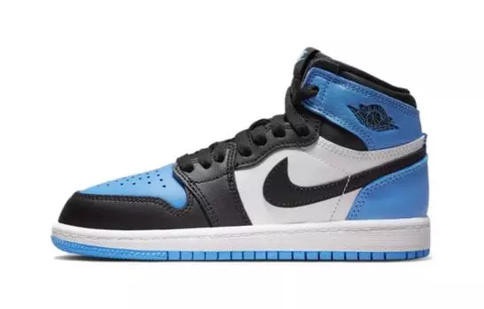 Детские баскетбольные кроссовки Jordan Air Jordan 1 BP, черный, белый, синий