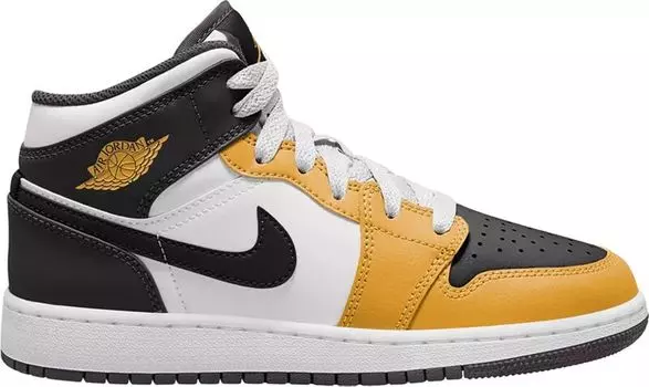 Детские баскетбольные кроссовки Jordan Air Jordan 1 Mid для начальной школы, мультиколор