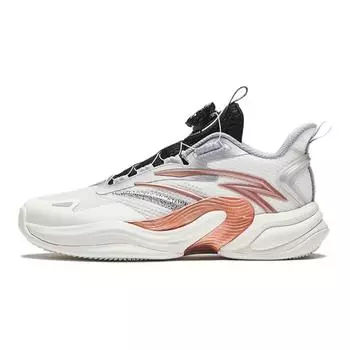 Детские баскетбольные кроссовки Kids Low-top Ivory White/Silver/Rose Gold Anta Kids, серебряный